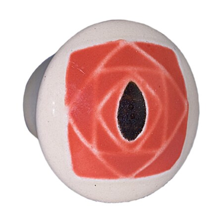 Acorn Mfg Sm Rd Off White with Sq Orange Rose PRBYP